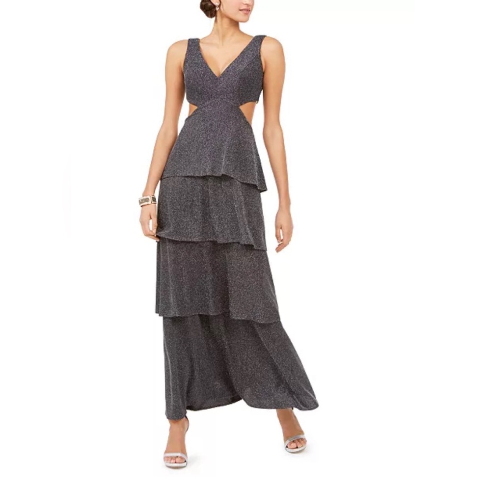 Elegant Black Tiered Evening Dress